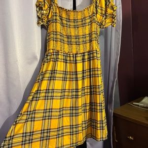 BRAND NEW Fall Gold Plaid Dress